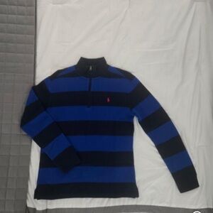 Polo by Ralph Lauren Men's Striped Zip-Up Sweater - Royal Blue and Navy